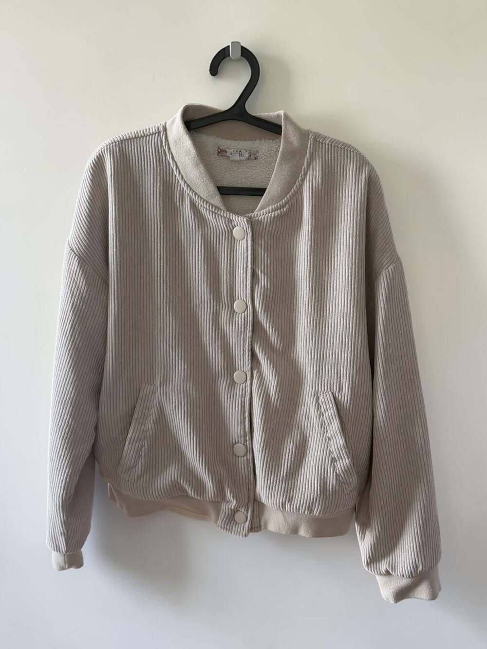 Pink Republic Corduroy‎ Sherpa-Lined Bomber Jacket, Size L